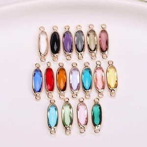 Conector de latón chapado en oro con cristal, dijes de piedra de nacimiento, suministros de joyería DIY, dijes para collares, regalo personalizado para mamá - Product Image 3