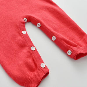 Romper de Algodón Tejido para Bebé Recién Nacido, Diseño Jacquard Personalizado de Fábrica, Estilo Boutique Otoñal - Product Image 3