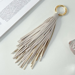 Novel Leather Tassel Keychain <b>Car</b> Key Chain Holder Bag Charm Pendant Accessories Trinket Keyfob <b>Keyring</b> Gift Women Men Jewelry - Product Image 5
