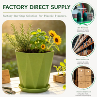 Pots à fleurs modernes en plastique PP avec trous de drainage, durables, capacité de 8,51 L, design minimaliste contemporain, utilisation au sol, intérieur/extérieur