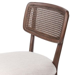 Natural Wood Cane Back <b>Dining</b> <b>Chair</b> Solid Oak Frame Handwoven Rattan Backrest Modern Farmhouse Restaurant Kitchen Seating - Product Image 3