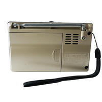 Radio multi-bandes Factory Champagne Gold PX53U 3W avec lampe torche LED, 8 bandes, USB, carte TF, 350g, 13.9x4.8x8.6cm pour usage extérieur