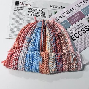 Gorro de Invierno Cálido <span class=keywords><strong>para</strong></span> <span class=keywords><strong>Mujer</strong></span>, <span class=keywords><strong>Tejido</strong></span> <span class=keywords><strong>a</strong></span> Mano con Hilo de Colores en Contraste, Estilo Tie-Dye, con Diseño de Arcoíris Coreano - Product Image 3