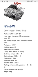 EV AC Motor Kit 48V 45KW High <b>Torque</b> with Control Unit EV Drive Unit for Car to Ev Boat Whole <b>Set</b> Conversion Kit - Product Image 4
