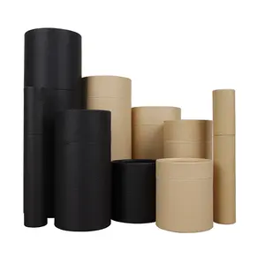 Kemasan Silinder Kardus Kustom Ramah Lingkungan Tabung Kertas Teh Bulat Kosmetik Kemasan Pengiriman Tabung Surat