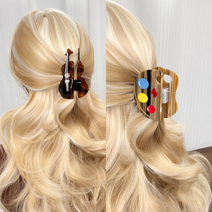 Nouvelles pinces à cheveux en acétate faites à la main, palette de couleurs vintage, pour accessoires capillaires transfrontaliers - Product Image 3