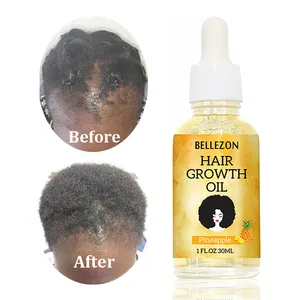 Bellezon Label pribadi minyak Argan Biotin pelembab minyak pertumbuhan rambut tetes Biotin untuk rambut hitam 4c