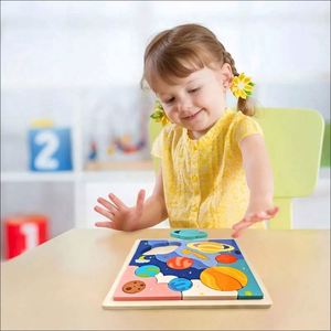Rompecabezas de Planetas, Juguetes Educativos STEM para Preescolares, Regalo para Niños y Niñas, Modelo de Sistema Solar de Madera Montessori - Product Image 4