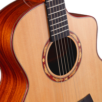Guitare acoustique JUMBO 41 pouces personnalisée, table en épicéa Stika massif, dos et côtés en Santos massif, finition brillante