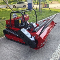 Tondeuse à gazon industrielle sans fil sur chenilles, modèle agricole multifonctionnel mini XT100 avec moteur diesel 6,5 L et bac de ramassage