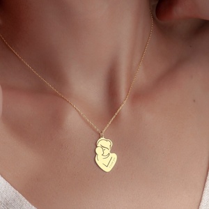QIUHAN Collana Personalizzata OEM in Acciaio Inox con Incisione Nome Mamma e Bambino, Regalo per Neomamme - Product Image 5