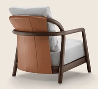 Bester Verkauf Nordic Leisure Chair Moderner Stuhl Einfacher Single Lounge Chair Freizeit Sofa Stuhl Holz Wohnzimmer Outdoor
