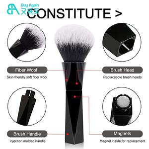 Mercados en línea chinos, nuevo diseño único, regalo para niñas, 3 en 1, Mini juego de brochas de maquillaje de viaje reemplazable magnético con caja - Product Image 3