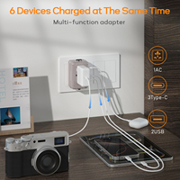 Adaptor perjalanan Universal Desain koper kreatif baru EU US UK AUS Plug semua dalam satu GaN PD 35W Adaptor perjalanan pengisian daya Cepat