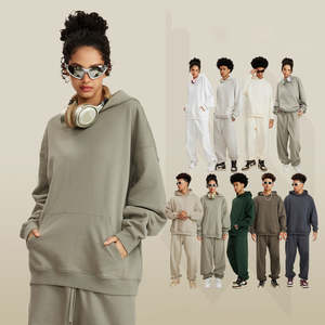 H5414 Hoodies Manufacturer Custom High Quality French Terry Liner No <b>String</b> Hoodies Oversized Unisex Hoodies - Product Image 1