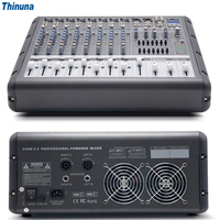 Thinuna PMX-H8 Mixeur audio professionnel pour karaoké DJ, console de mixage 8 canaux avec microphone numérique USB BT 48V Phantom Power