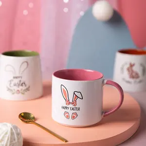 Logo coniglietto pasquale personalizzabile tazza da caffè personalizzata tazza in ceramica a sublimazione con Logo
