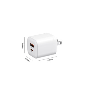 Cargador Rápido GaN de 35W con Doble Puerto USB C PD para Teléfonos y Tabletas Apple, Huawei, Xiaomi, Color Blanco - Product Image 1
