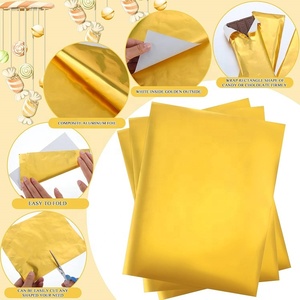 Premium Disposable Food Grade <b>Gold</b> Color <b>Chocolate</b> Candy Gifts Packaging Soft Die Cut Aluminum Foil Laminated <b>Wrapping</b> Paper - Product Image 2