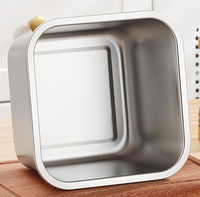 Conteneur de stockage d'assaisonnements portable en acier inoxydable épaissi de 18 cm avec couvercle