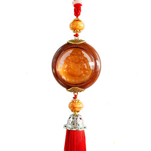 Pendentif de voiture Guanyin Bouddha double face en résine imitation bois de pêche Shuai Shun, style chinois, décoration intérieure, pour rétroviseur - Product Image 5