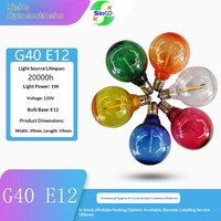 Ampoule LED G40 à couvercle lisse 120V 1W E12, globe incassable pour guirlandes lumineuses de jardin extérieur, blanc chaud 2200K