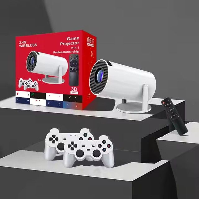 Gaming Projector 2 in 1 F300 Classic Retro LCD Video Game Console Video Projector Wireless Controller HD 1080P