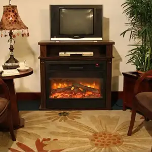 带壁炉的电视架生物乙醇木材燃烧器铸铁木制装饰架高品质餐桌燃气石壁炉罩