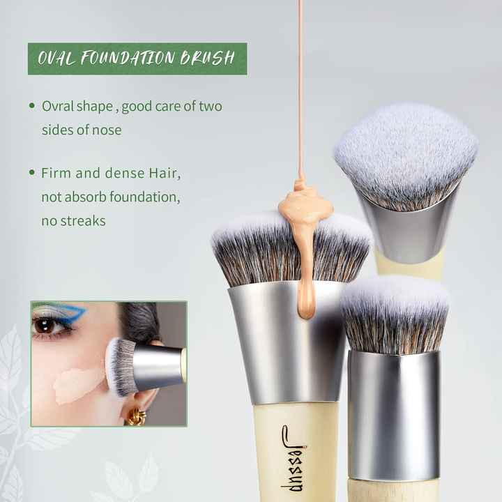 For Jessup Customizable T327 Makeup Brushes Set Foundation Brush T881 Makeup Sponge 12-Piece Set for Cheeks Lips Highlighter