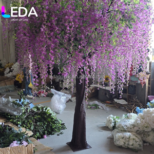 Arbre artificiel LEDA Glycine 2,5 m, décor floral violet pour mariage, utilisation intérieure/extérieure, plante en plastique haute simulation, pièce unique - Product Image 6