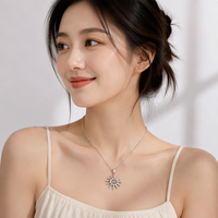 Pendentif en acier inoxydable avec motif soleil, lune et étoile, accessoire de bijouterie géométrique pour la création de colliers