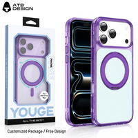 Coque ATB pour iPhone 18 Pro Max, magnétique, avec anneau rotatif à 360°, transparente, antichoc, protection de l'appareil photo