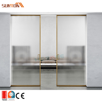 Système de portes coulissantes en verre à cadre en aluminium pour patio, intérieur moderne, hôtel, villa, appartement, sur mesure