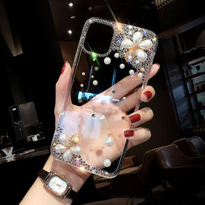 Para <span class=keywords><strong>iPhone</strong></span> 17 Pro Max Phone Case Luxury Crystal Diagonal Pearl Flower Case para <span class=keywords><strong>iPhone</strong></span> 16 15 14 13 12 Pro Max Phone Case - Product Image 2