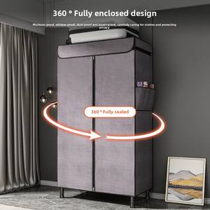 منظم ملابس عصري من المعدن وقماش أكسفورد، سهل التجميع، رفوف تخزين للخزانة مع أقسام جانبية محمولة للتعليق - Product Image 4