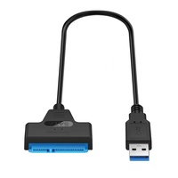 Cable Adaptador de Disco Duro Externo USB 3.0 SATA con Cubierta de PVC, Adaptador USB Tipo SATA a USB para SSD/HDD de 2.5 Pulgadas con Función de Carga UASP
