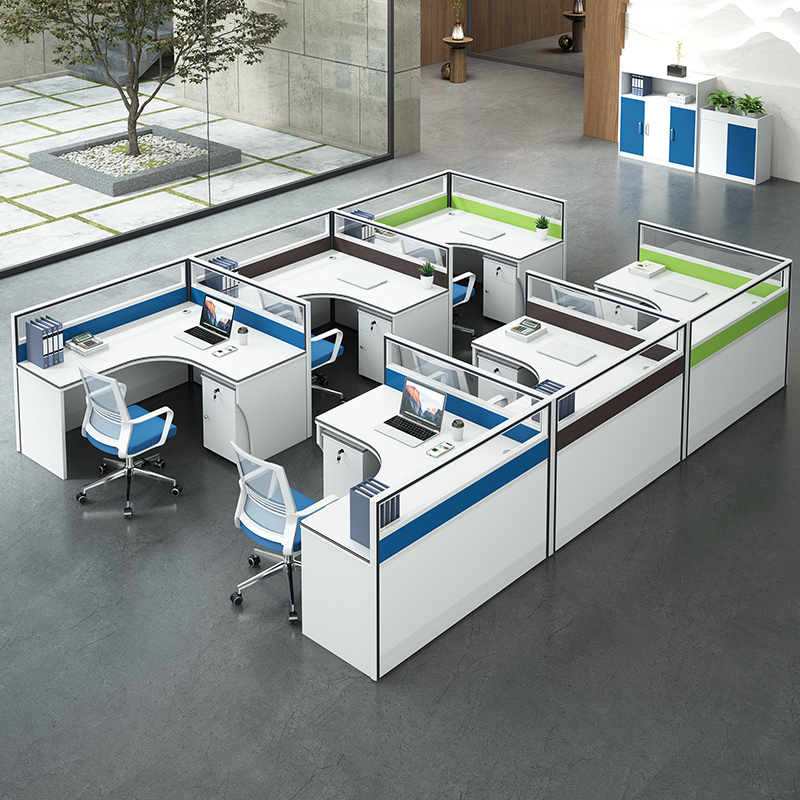 4 Seat Office Workstation Cubicle Modular Workstation Desk with Modern Furniture Divider for Office and Staff Use