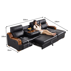 Thiết Kế L Hình Dạng Với Lưu Trữ Phòng Khách Ghế Sofa Nhà Cung Cấp Sang Trọng Chất Lượng Cao Ngồi Có Thể Ngả Sofa Đặt Đa Chức Năng Gấp Sofa Giường - Product Image 2