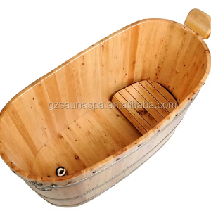 Portable en <span class=keywords><strong>bois</strong></span> baril baignoire traditionnelle rectangulaire extérieur bain de pieds ovale/rond pierre Massage hôtel salle de bain - Product Image 3