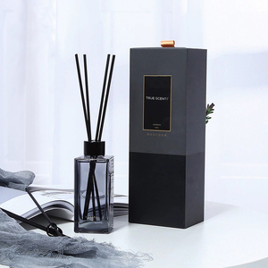 Sang Trọng Tùy Chỉnh Hình Vuông Chai Thủy Tinh Nhà Hương Thơm <span class=keywords><strong>Reed</strong></span> Khuếch Tán Với Que Mây Với Hộp Quà Tặng - Product Image 3