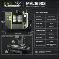 Centre d'usinage vertical CNC MVL1690S DRC Machinery avec broche BT40 8000 tr/min et axe Z à glissières pour coupes lourdes