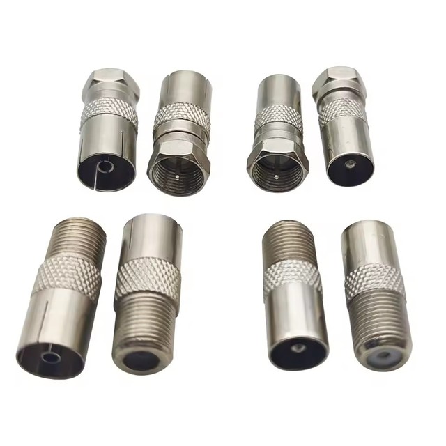 Nickel Plated F TV to IEC PAL DVB-T Male Plug Female Jack RF Coaxial Adapter F Type to TV Connector