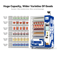 Distributeur automatique de boissons et de collations européennes le plus vendu de Zhi Gou Tech, SDK, écran tactile 15,6 pouces, intégration cloud, paiement en espèces/cartes