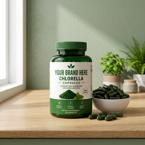 Votre Marque Ici : Capsules de Chlorelle 60 Unités – Complément Alimentaire, Soutien Immunitaire, Superaliment Naturel, Éclaircissement de la Peau, Adultes et Enfants - Product Image 1
