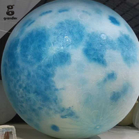 Grandes lumières de jardin d'extérieur imperméables, colorées, en forme de lune 3D, motif planète atmosphérique
