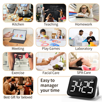 Horloge Minuterie Numérique Moderne à Gros Boutons, Affichage LED Ultra Clair, 3 Modes Sonores, 99 Minutes 55 Secondes, Étudiant, Plastique, Écologique, 30
