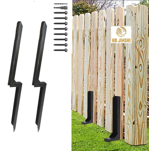 33.6インチヘビーデューティーフェンスポスト修理ステークキット、修理用グラウンドスパイク傾斜/破損木製フェンスポスト - Product Image 2
