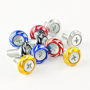 Tornillos Decorativos de Colores para Placa de Matrícula de Motocicleta Qiangye, Accesorios Universales de Modificación para Montaje en Manillar - Product Image 1