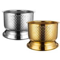 Ember Es Batu Stainless Steel Kreatif Gaya Nordik Eropa Mewah Ringan Vintage Tebal Dua Lapis Ukuran Besar Warna Merah