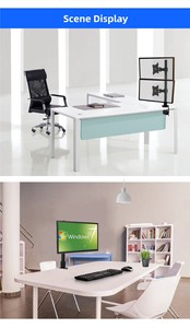 XD50 Otros accesorios de computadora <span class=keywords><strong>Monitor</strong></span> universal Escritorio blanco y negro Soporte de pantalla de doble pantalla con abrazadera para 14-24 pulgadas - Product Image 3